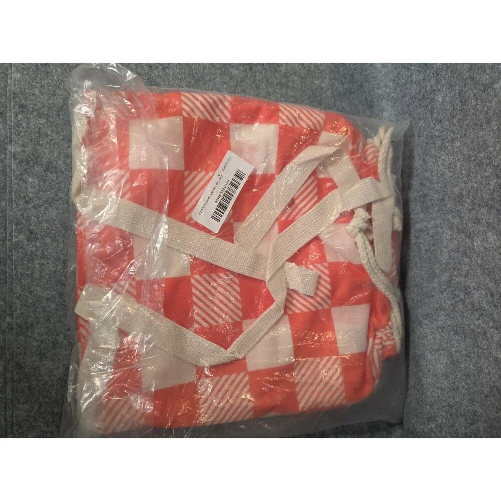 Convertible Beach Towel & Tote Bag – Orange Gingham – New